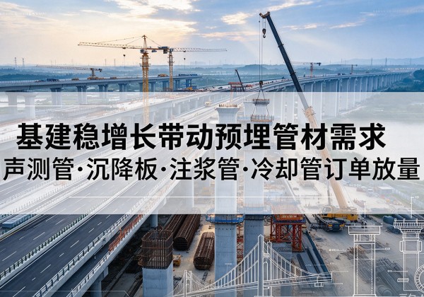 祁县基建稳增长带动预埋监测管材需求，声测管、沉降板、注浆管订单持续放量